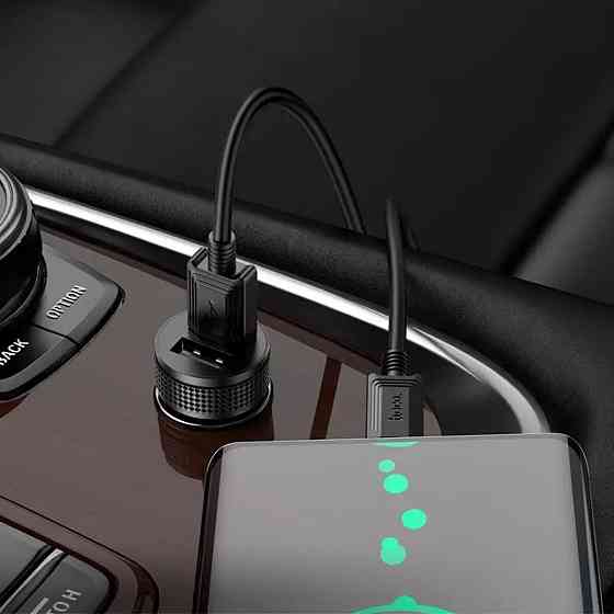 Автомобільний зарядний пристрій HOCO Z49 Level dual port car charger Black Киев