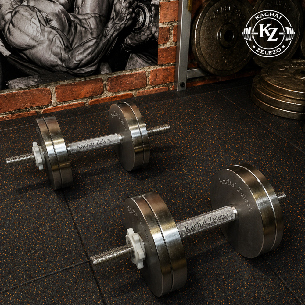 Гантели наборные 2 по 16 кг без покрытия Kachai Zelezo Iron Pro Киев - изображение 10