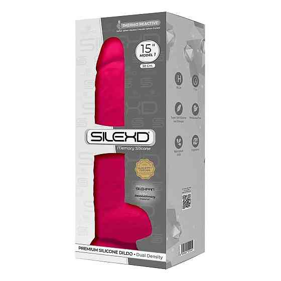 Фалоімітатор SilexD Kingston Pink (MODEL 15in), двошаровий, силікон+Silexpan, діаметр 7 см Sex Aura Київ