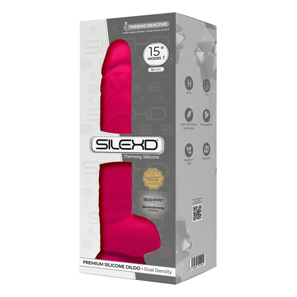 Фалоімітатор SilexD Kingston Pink (MODEL 15in), двошаровий, силікон+Silexpan, діаметр 7 см Sex Aura Київ - фото 4