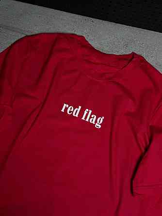 Футболка Red Flag унисекс – минималистичный принт, трендовый дизайн Графитовый, XXL Черновцы