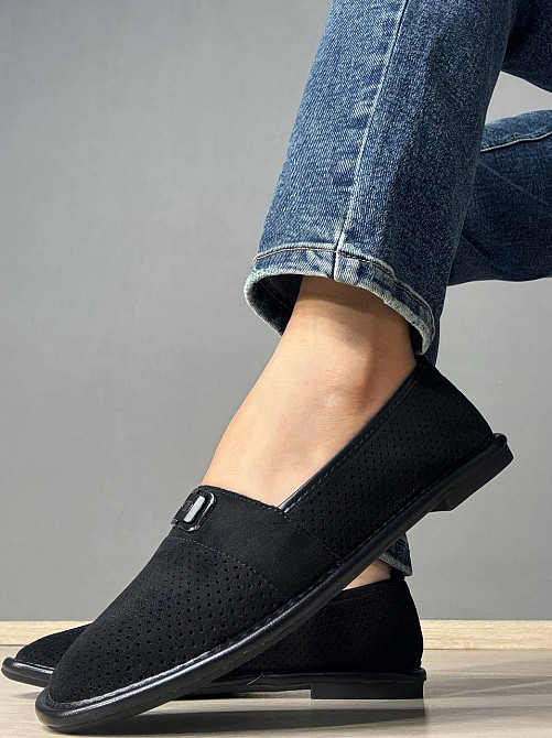 Лоферы женские Meideli 5231-8 перфорированные эко-замша черные, 40, 25 см Киев - изображение 7