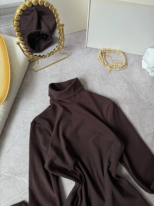 Жіночий теплий базовий гольф ангора на флісі.Шоколад, 42/46 Одеса - фото 5