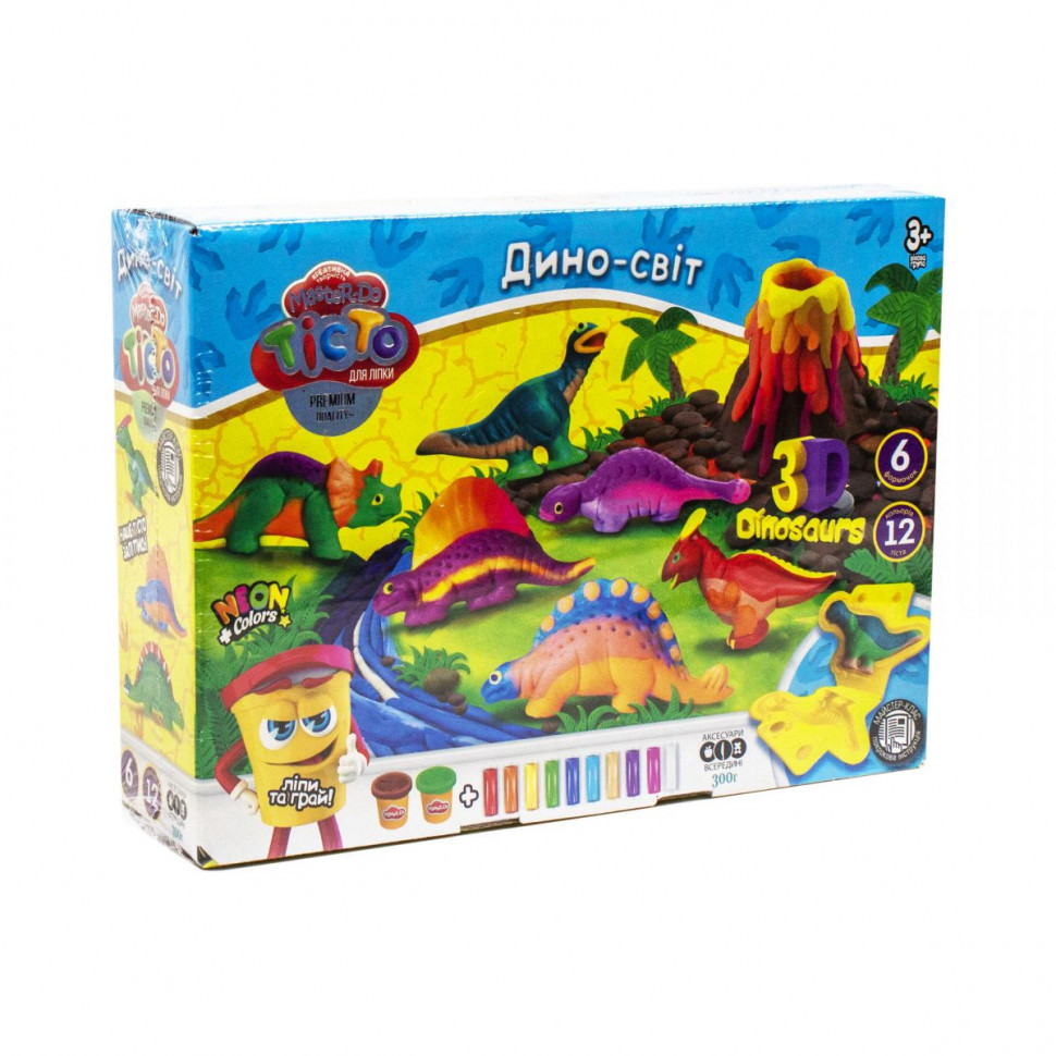 Набір для творчості "Тісто для ліплення" Master Do" Динозавр-6 TMD-10-04U з інструментами Вінниця - фото 1