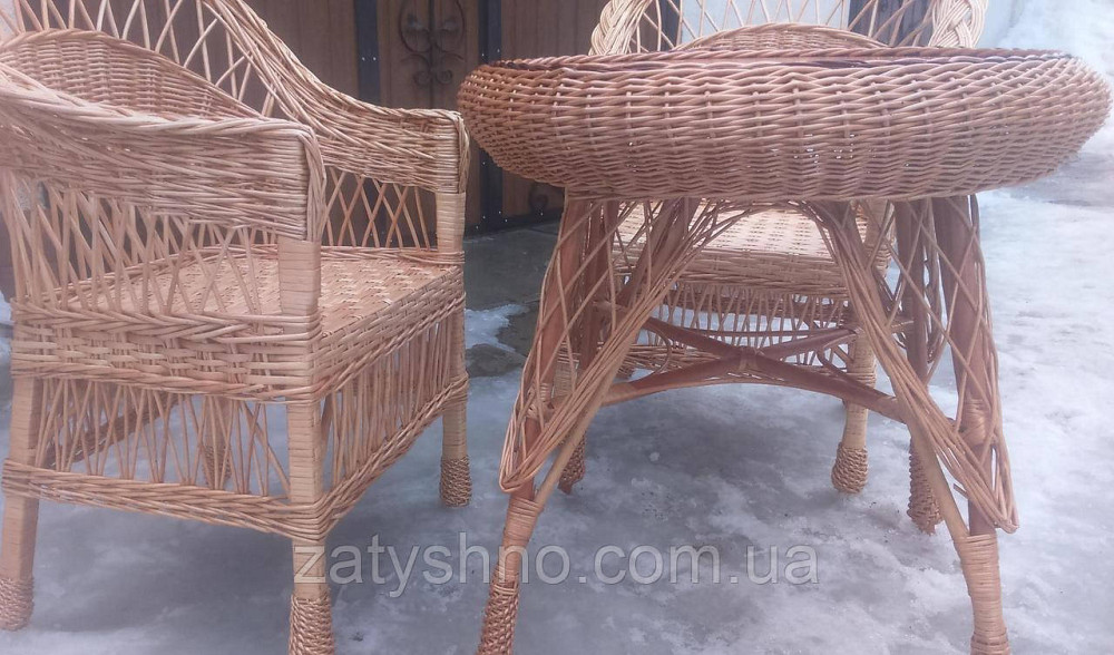 Меблі плетені з круглим столом Київ - фото 4