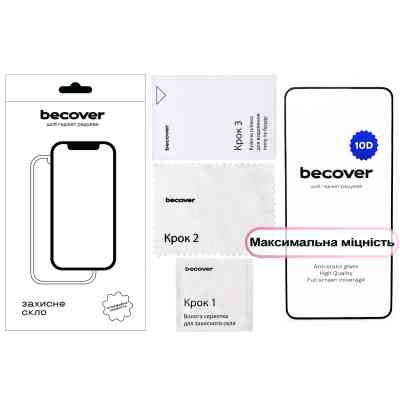 Стекло защитное BeCover 10D Motorola Moto G86 Black (713743) Винница
