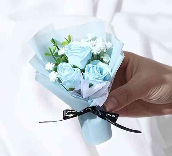 Мило-букет "Троянда" Рожевий Блакитний Сміла