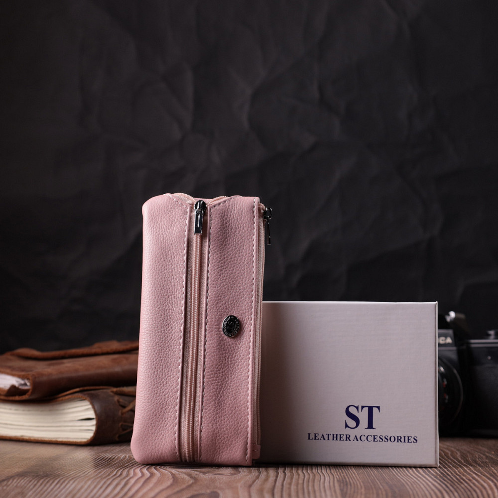 Стильная ключница нежного цвета из натуральной кожи ST Leather 22510 Розовый Киев - изображение 10