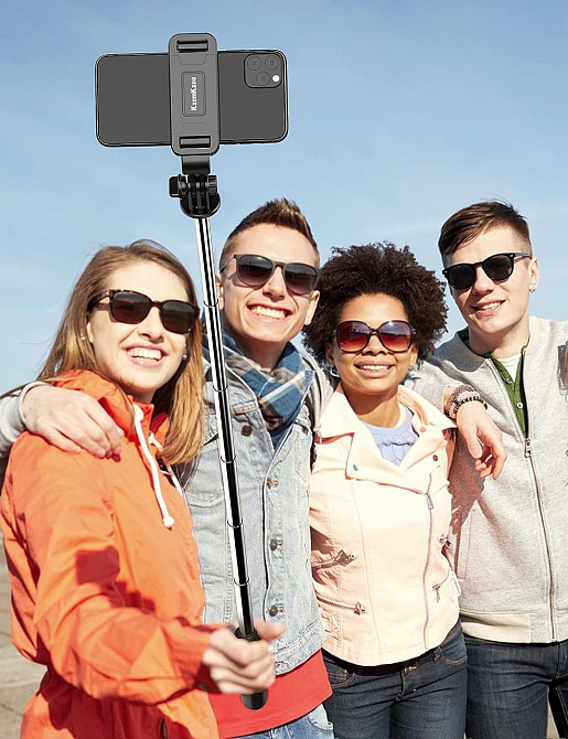 Висувний штатив для селфі-палиці kzomKzoo Штатив kzomKzoo Selfie Stick зі знімним бездротовим пультом дистанційного керування 4 в1 Київ - фото 9
