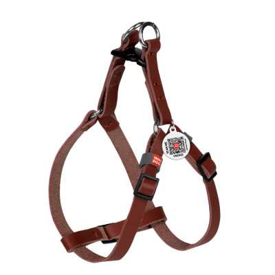 Шлея для котів WAUDOG Classic з QR паспортом XS Ш 10 мм В=С 28-40 см коричнева (60106) Вінниця - фото 1