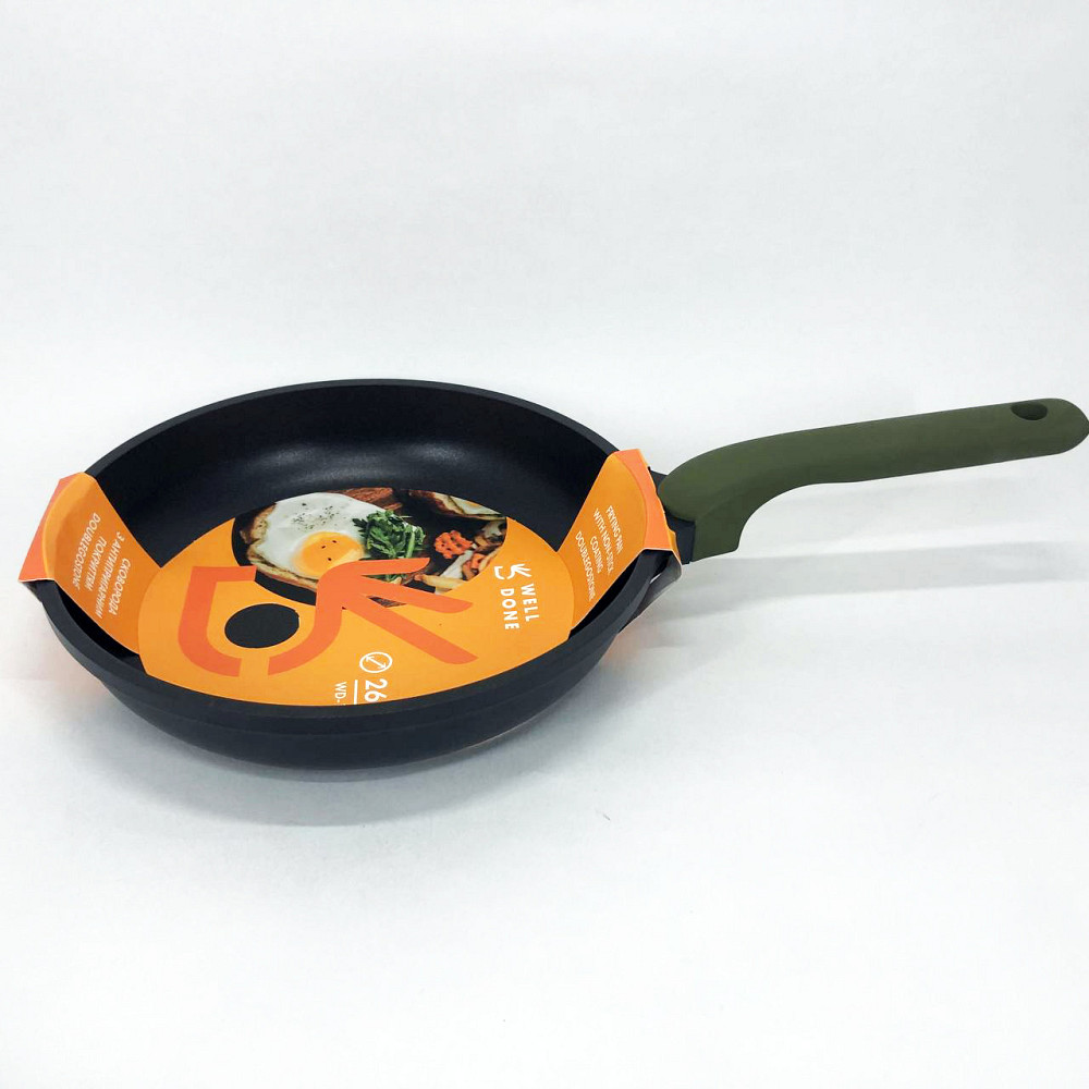 Сковорода для приготовления на любой плите Well Done WD-1046E 26 см, Сковорода без растительного масла FY-69 Львов - изображение 9