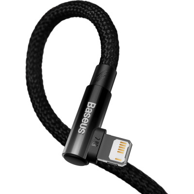 Дата кабель USB 2.0 AM to Lightning 2.0m 2.4A 90° corner black Baseus (CAVP000101) Вінниця - фото 4