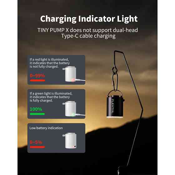Насос-ліхтар кемпінговий Flextail Tiny Pump Х, чорний із вакуумними пакетами 2 шт (50х70) Київ