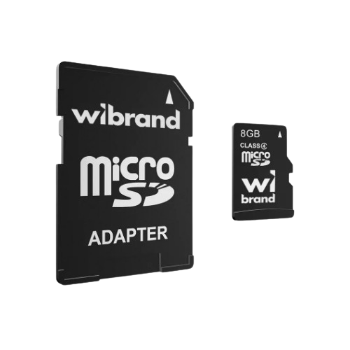Карта пам'яті microSDHC 8Гб Сlass 4 Wibrand + adapter SD Житомир - фото 1