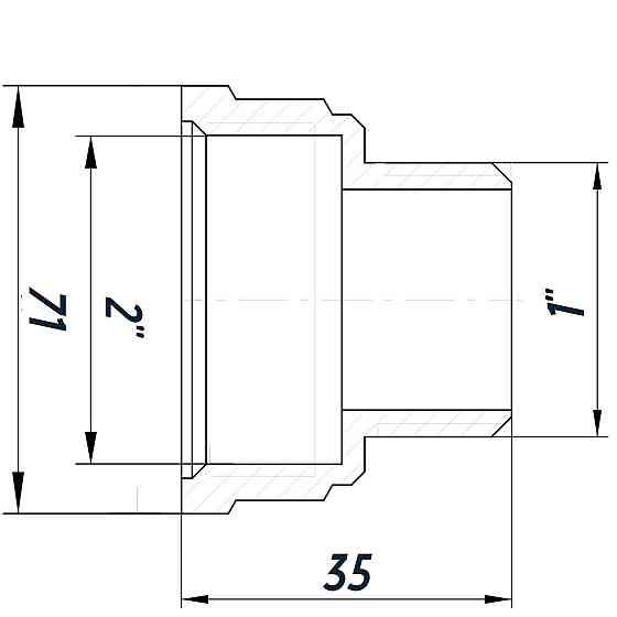 Редукційний перехідник 2"х1 Н нікельований восьмигранний NK853O OPTIMUM Київ