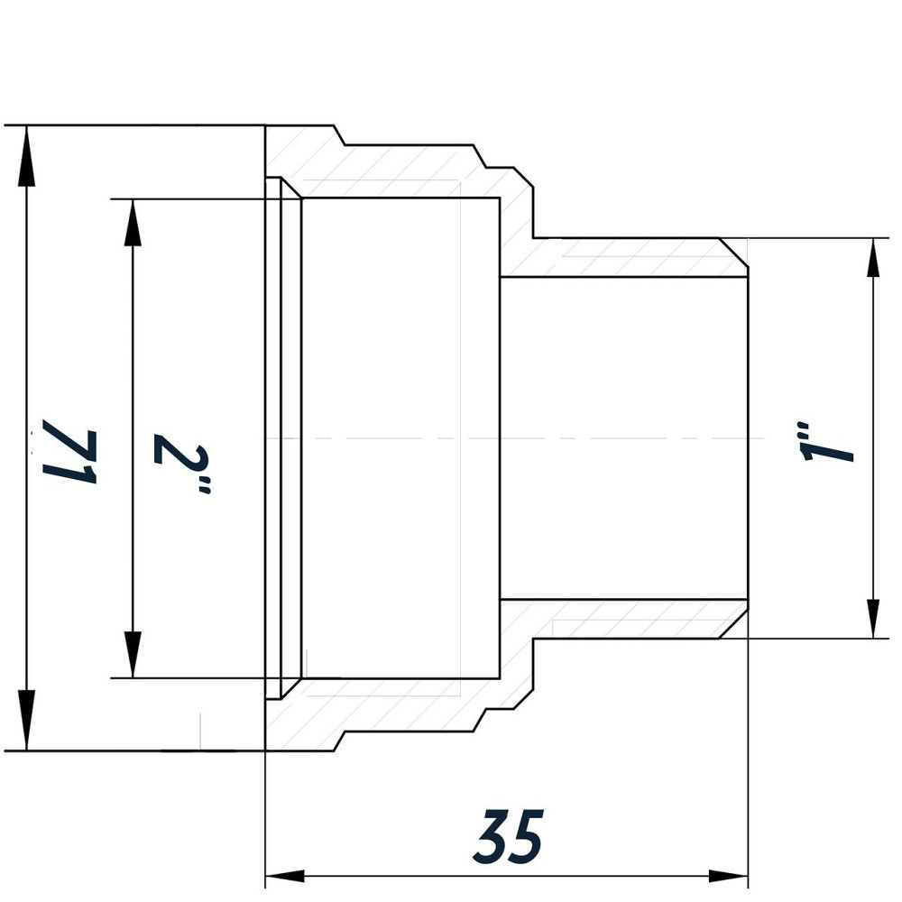 Редукційний перехідник 2"х1 Н нікельований восьмигранний NK853O OPTIMUM Київ - фото 3