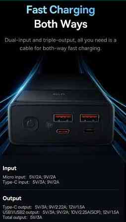 Power Bank Baseus 30000 mah 22.5w Star-Lord Digital Display Повербанк. Київ