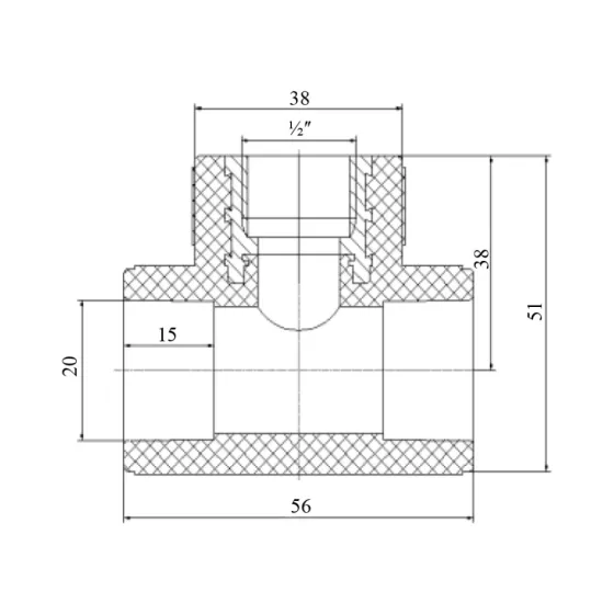 Тройник PPR Blue Ocean 20х1/2"х20 ВР Київ