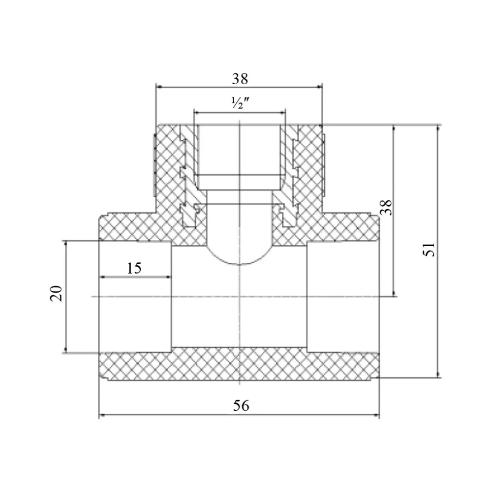 Тройник PPR Blue Ocean 20х1/2"х20 ВР Київ - фото 2