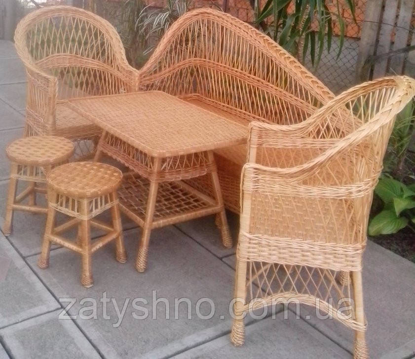 Комплект плетених меблів з лози для ресторану Київ - фото 3