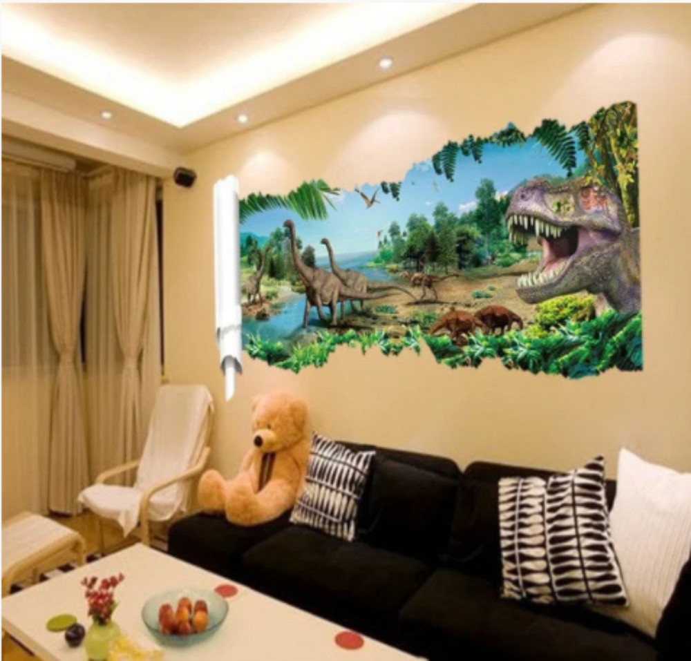 Виниловая наклейка для декора стены Динозавры 3D Киев - изображение 4