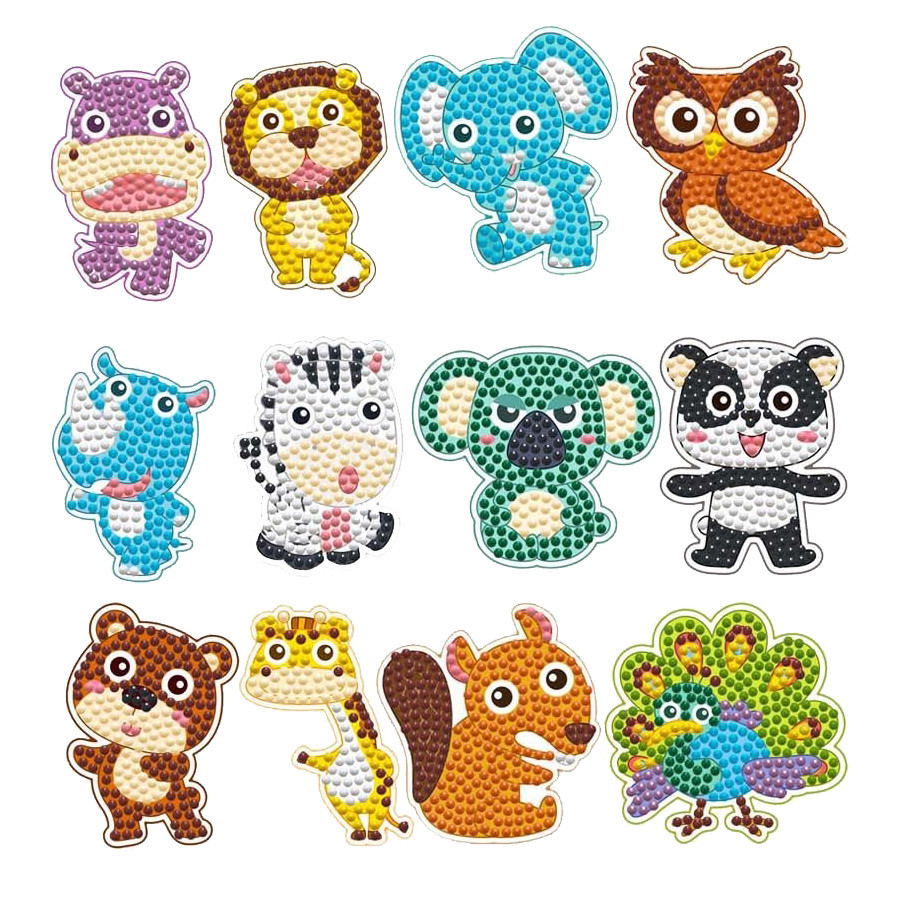Набір для творчості Алмазні стікери "Звірятка" 20299, 12 шт Вінниця - фото 2
