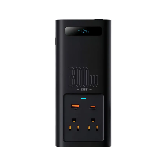 Автомобильный инвертор для электросамокатов Baseus IGBT Power Inverter 300W (110V US/JP ) Black + переходник Ковель