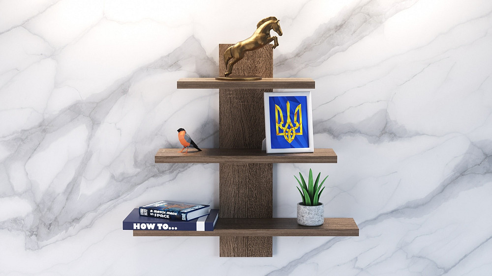 Полка навесная ПН-1, Дуб Сонома Трюфель, 500/140/500 Львов - изображение 5