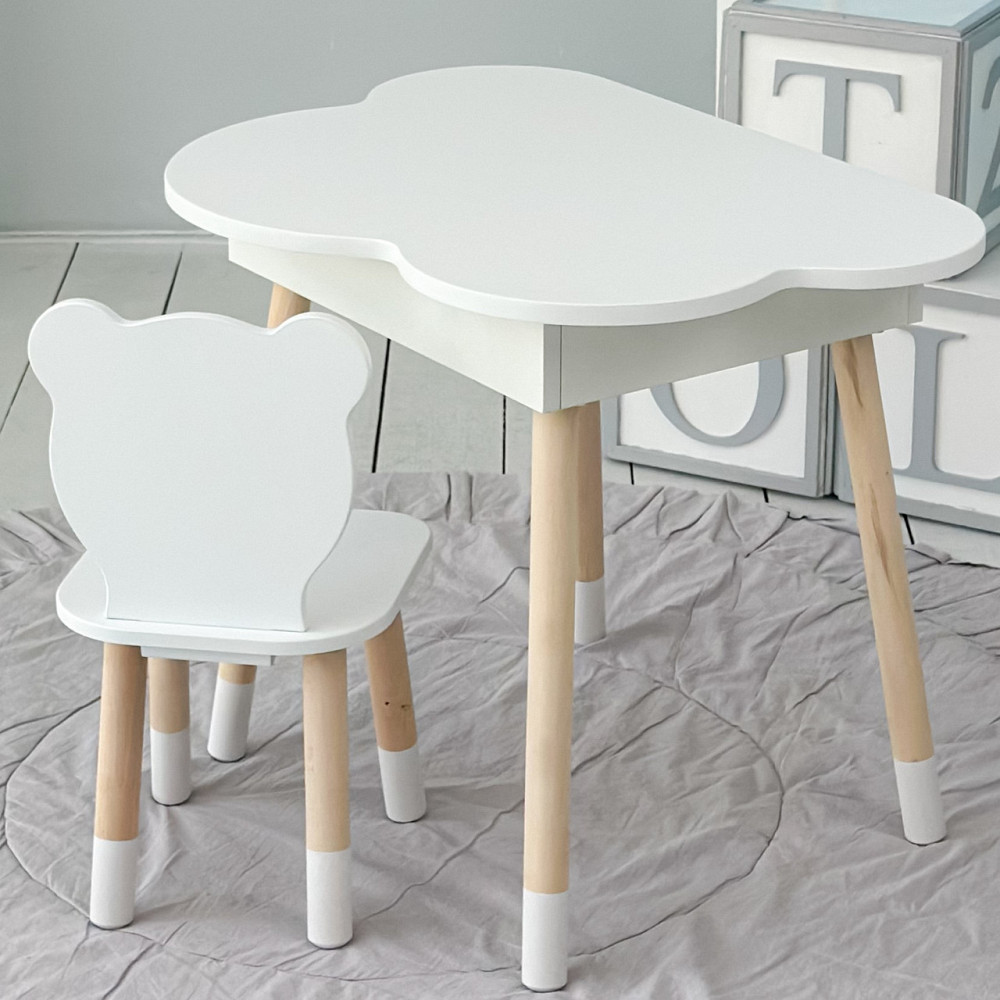 Дитячий стільчик ведмедик 26.5х26х25см, стілець для дитини, білий з рожевим Київ - фото 7