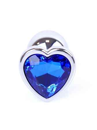 Анальна пробка - Jewellery Silver Heart PLUG- Dark Blue Sex Aura Київ