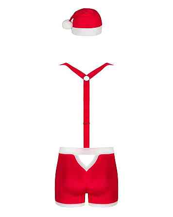 Мужской эротический костюм Санта-Клауса Obsessive Mr Claus S/M, боксеры на подтяжках, шапочка с помп Sex Aura Киев