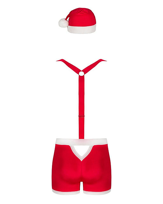 Мужской эротический костюм Санта-Клауса Obsessive Mr Claus S/M, боксеры на подтяжках, шапочка с помп Sex Aura Киев - изображение 6