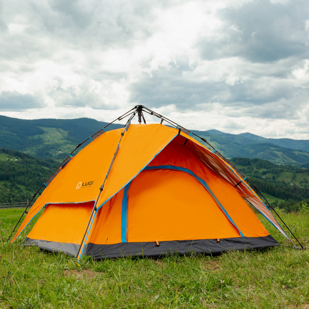 Автоматическая двухместная палатка оранжевая 200x230 см Киев - изображение 8