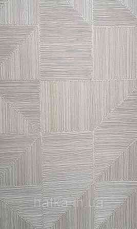 Шпалери вінілові на флізеліні AdaWall Omega1.06х10 геометрія 3д фігури смуги світло-сіро-бежеві 23209-1 Київ