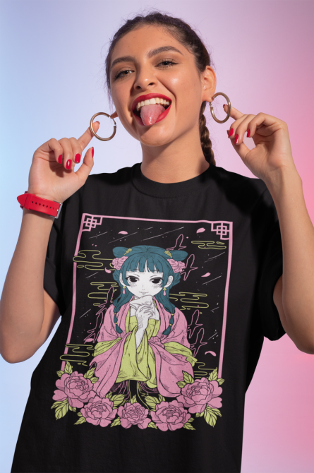 Футболка з аніме принтом Кусурійа Но Хіторігото Маомао оверсайз (S/M/L) Чорний AnimeJ0794 Дніпро - фото 2
