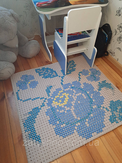 Ковер  вышитый роза голубая  96*90 см Киев - изображение 7