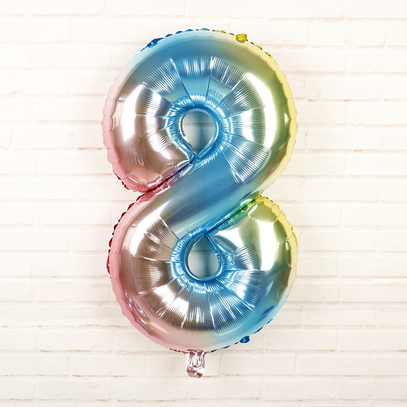 Шарик цифра 8 фольгированная 32 дюйма разноцветный Киев - изображение 2