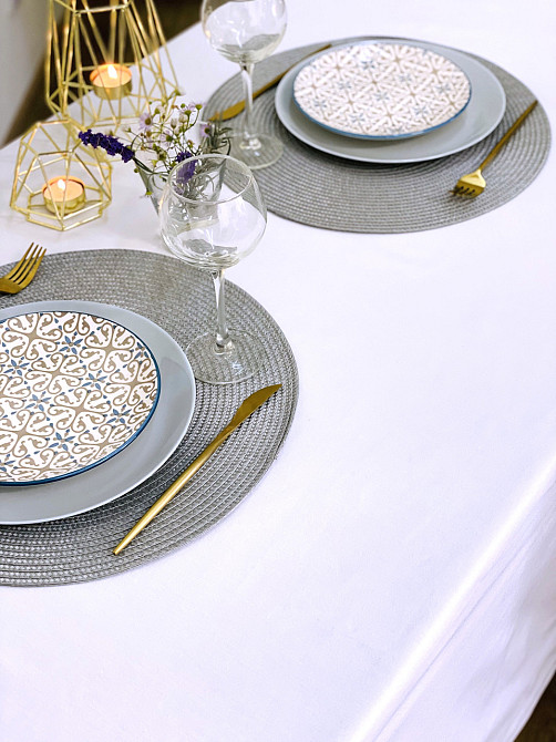 Ecotton Скатертина Ecotton DUCK 170х220 см водовідштовхувальна біла White 23128 Київ - фото 5