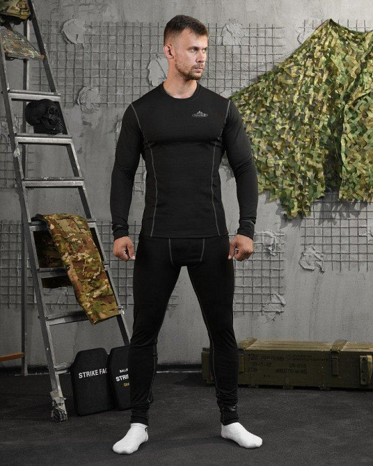 Термобілизна чорна чоловіча анатомічний крій плоскі шви Vaude Одеса - фото 2