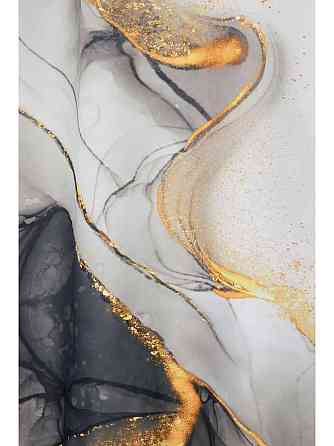 Шторка для ванної та душу з кільцями 180x180 см водовідштовхувальна, шторка для душової та ванної з гачками, мармурово-чорний Кам'янець-Подільський