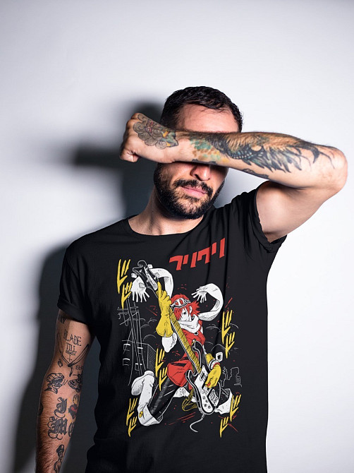 Футболка для хлопчика з аніме принтом Харуко Харухара Аніме Флкл оверсайз (зріст від 165 до 180) Чорний AnimeJ0466m Дніпро - фото 2