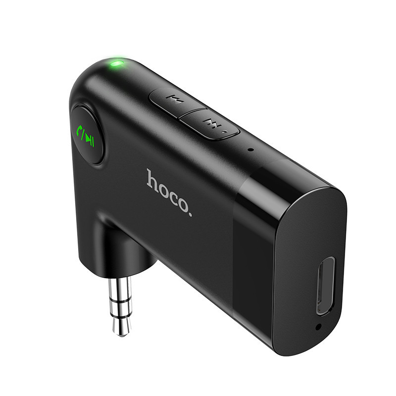 Bluetooth-ресивер HOCO E53 Dawn sound in-car AUX wireless receiver Black Одеса - фото 1