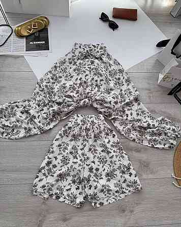 Женский стильный повседневный костюм из натуральной ткани штапель Одесса