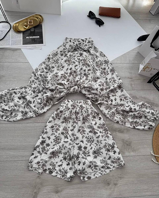 Жіночий стильний повсякденний костюм з натуральної тканини штапель Одеса - фото 3