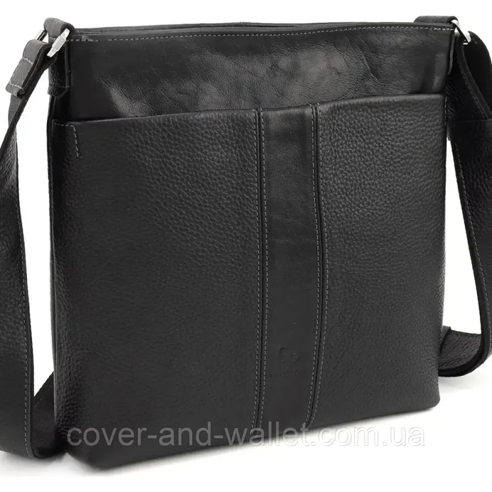 Стильная мужская сумка планшет из натуральной кожи черного цвета Grande Pelle 749710 Киев - изображение 12