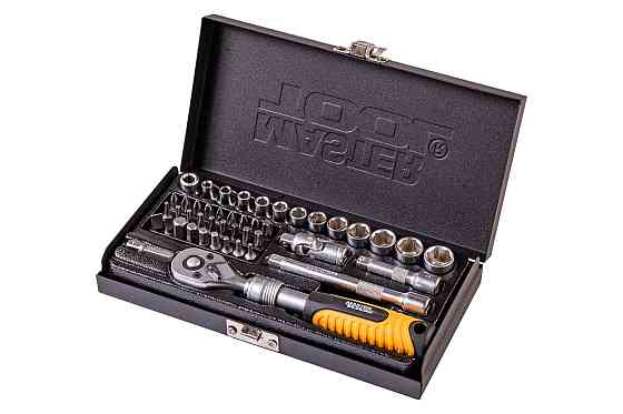 MASTERTOOL Набір інструментів MASTERTOOL PROFI ¼" 45 шт 4-13 мм телескопічна тріскачка CrV50BV3 Коломия