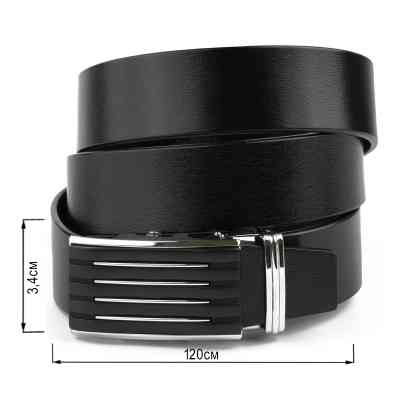 Ремень Vintage Мужской с автоматической пряжкой полоска Черный (20301) Винница