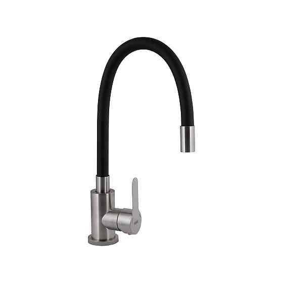 Смеситель для кухни Brinex Pure 015F3 с гибким изливом   Nickel/Black BRIPUR015F3NKB Киев