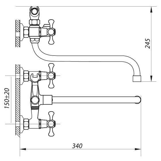 Смеситель для ванны Zerix DMT 836 (ZX0019) Киев