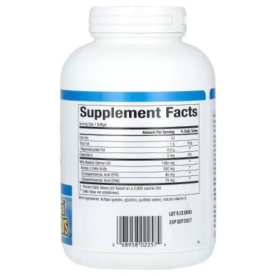 Жирні кислоти Natural Factors Жир дикого лосося аляски, 1000 мг, OmegaFactors, Wild Alaskan Sal (NFS-02257) Вінниця - фото 2